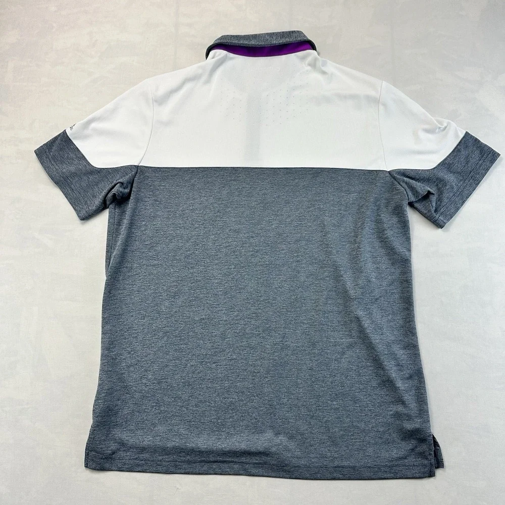 Adidas ClimaChill Golf Polo Shirt Men's Medium Gray White Omni Interlock Club